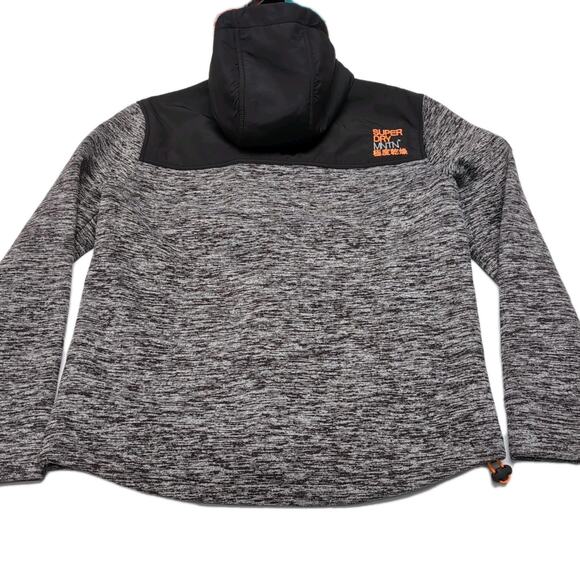 Superdry Mountain Sport Team Fuji Hooded Jacket Mens XL Gray Black Zip Pockets - Picture 6 of 16